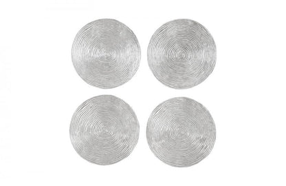 Phillips Collection Ripple Set of 4 Wall Discs Silver Leaf