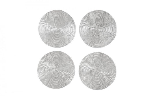 Phillips Collection Ripple Set of 4 Wall Discs Silver Leaf