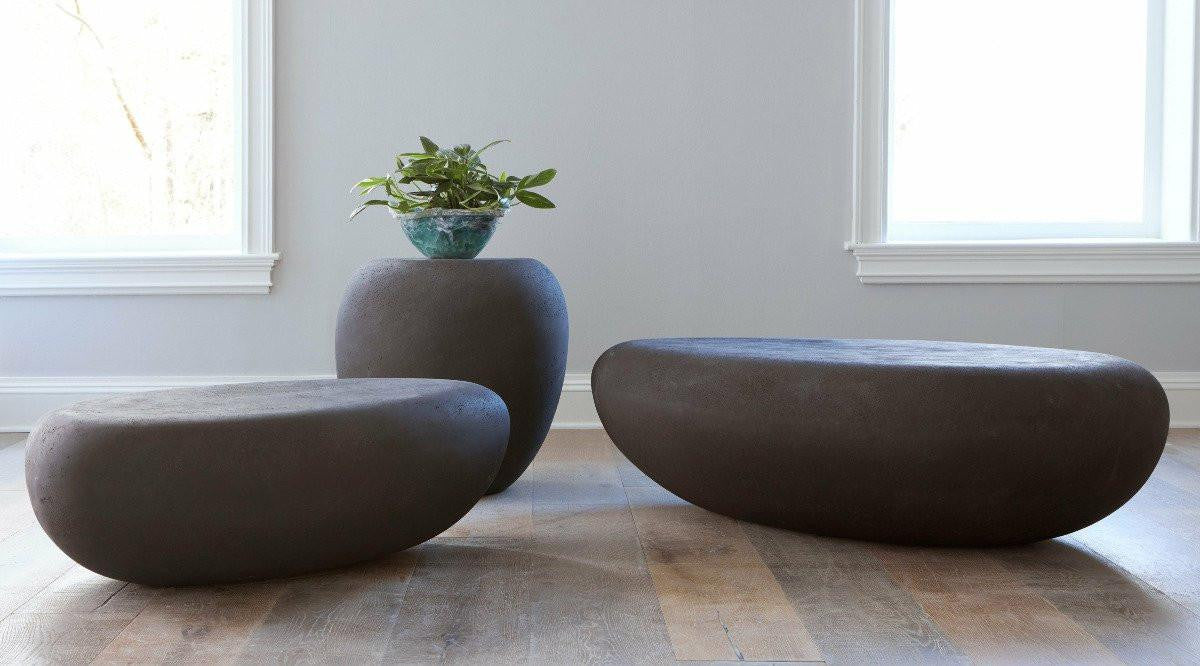 Phillips Collection River Stone Small Coffee Table Liquid Gold