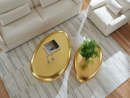 Phillips Collection River Stone Coffee Table, Large, Gold Leaf, 54"W (PH57485 YV0J07W4RT)