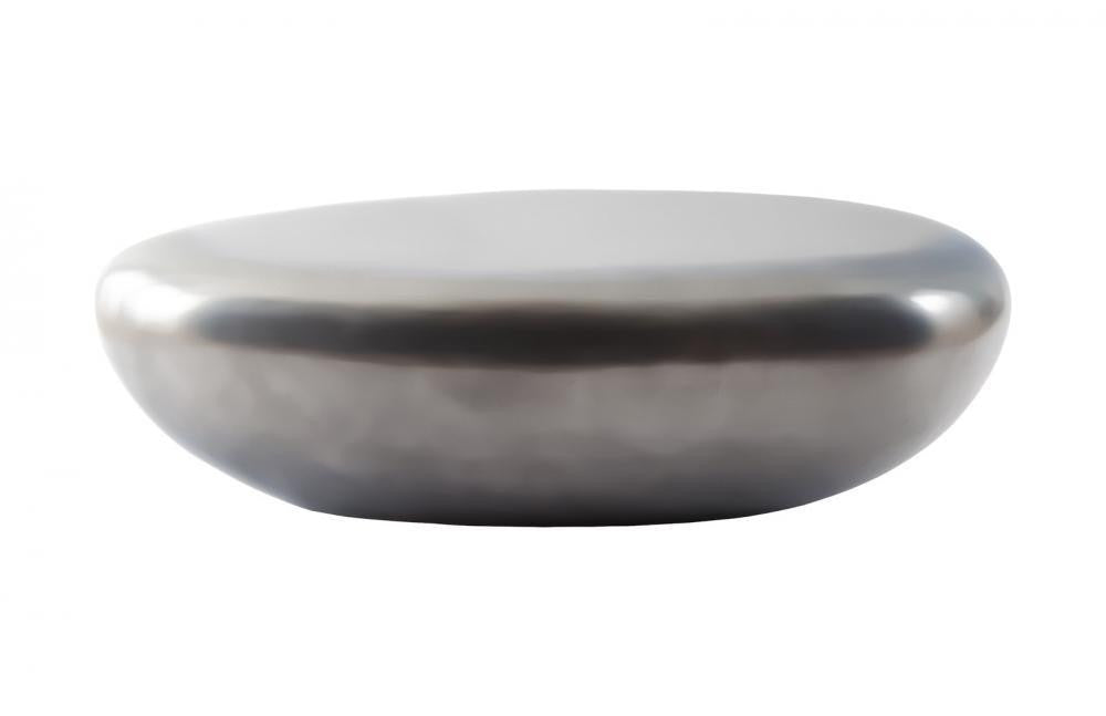 Phillips Collection River Stone Coffee Table, Large, Polished Aluminum, 54"W (PH68784 YV0J07W4RZ)