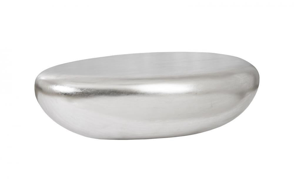 Phillips Collection River Stone Coffee Table, Large, Silver Leaf, 54"W (PH57486 YV0J07W4T4)