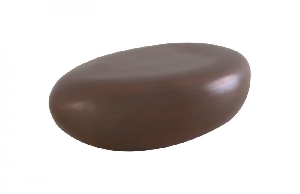 Phillips Collection River Stone Large Coffee Table Glossy White