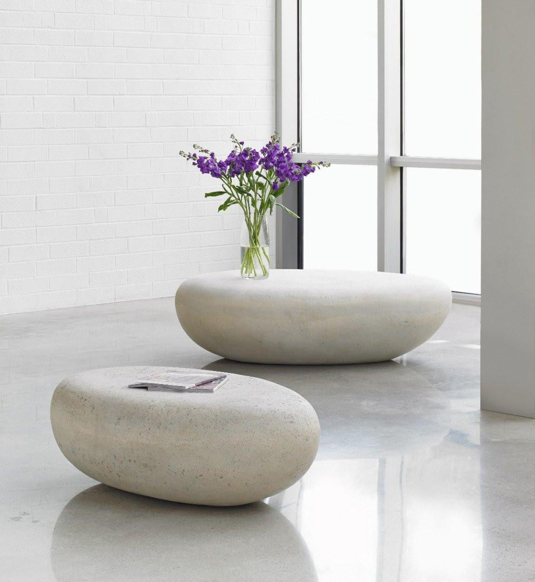 Phillips Collection River Stone Coffee Table, Small, Off-White, 42"W (PH64433 YV0J07W4T3)