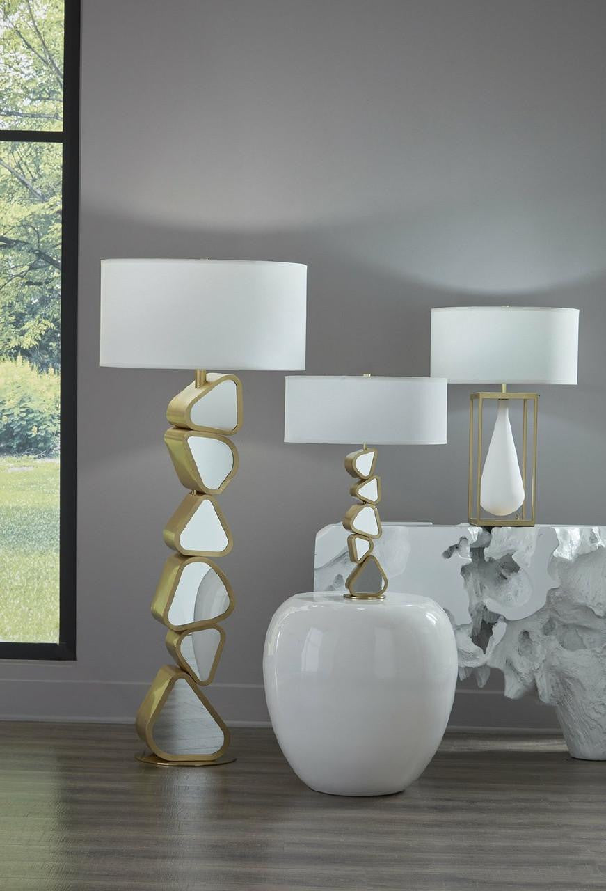 Phillips Collection River Stone Side Table, Glossy White, 24"H (PH74449 YV0J07W4TA)