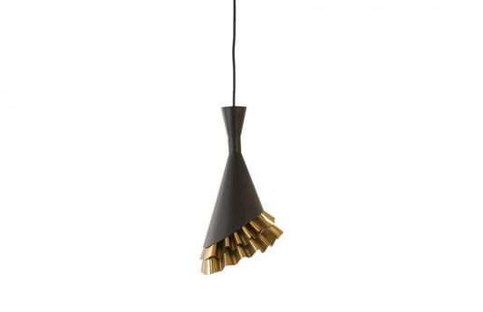 Phillips Collection Ruffle Pendant Black, Brass