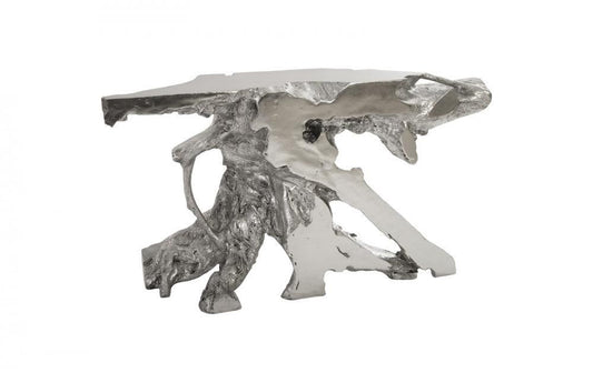 Phillips Collection Sable Cast Root Console Silver Leaf
