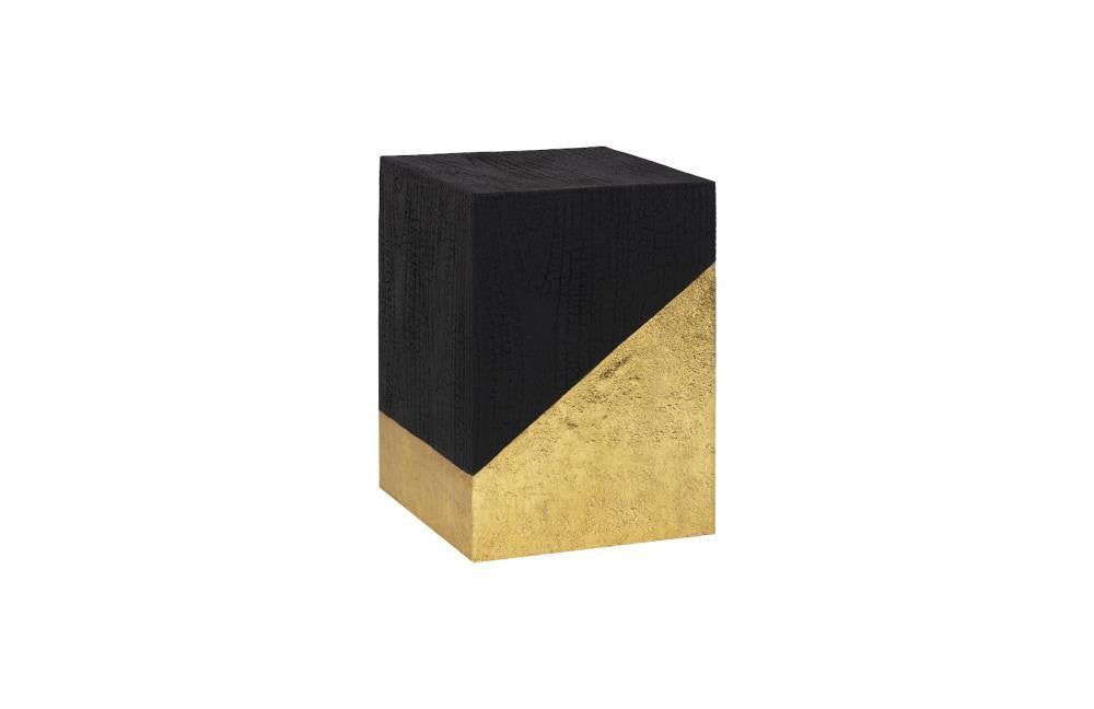 Phillips Collection Scorched Side Table Black, Gold Leaf