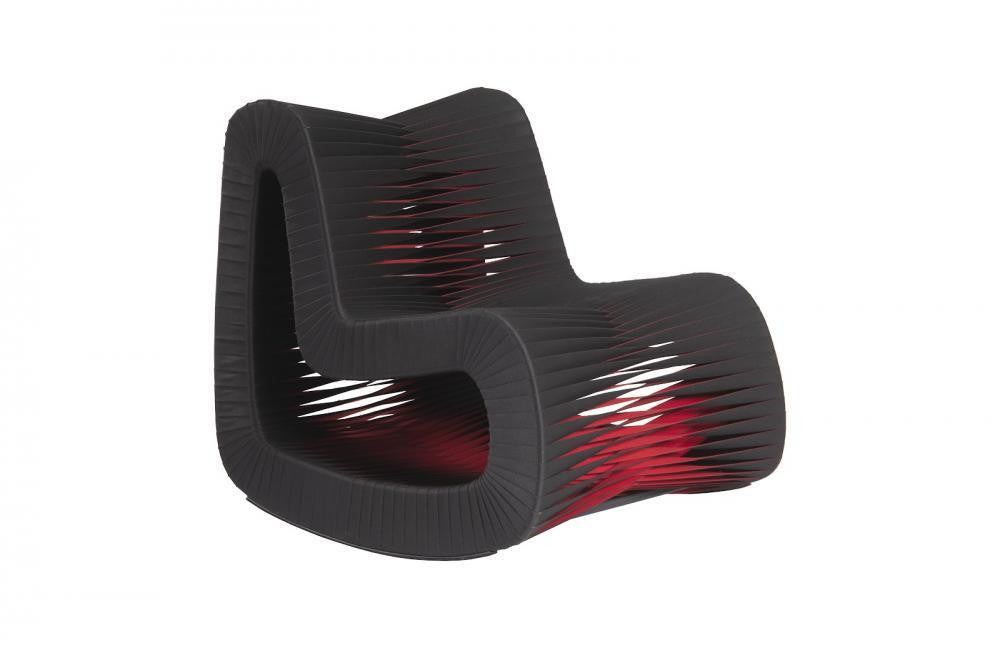 Phillips Collection Seat Belt Rocking Chair Black, Red