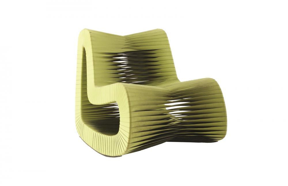 Phillips Collection Seat Belt Rocking Chair Green, Black