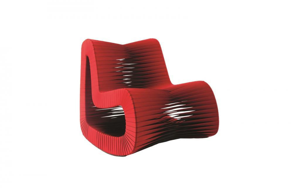 Phillips Collection Seat Belt Rocking Chair Red, Black