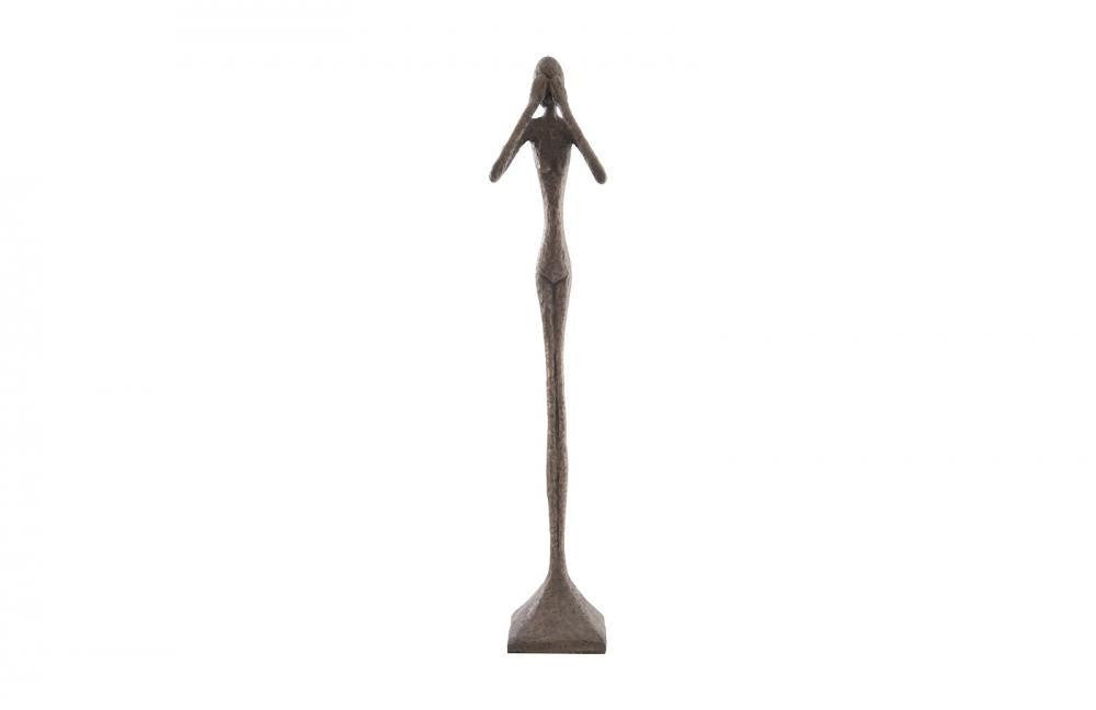 Phillips Collection See-No-Evil Large Slender Sculpture Silver Leaf