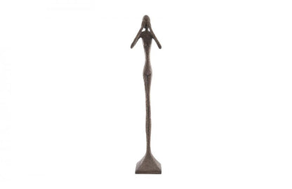Phillips Collection See-No-Evil Large Slender Sculpture Silver Leaf