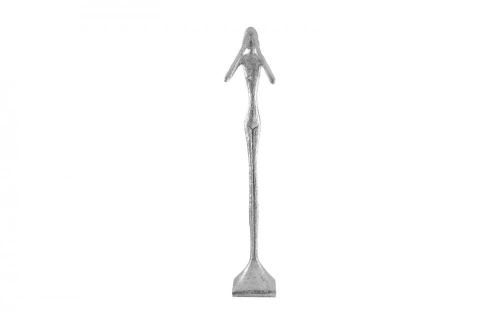Phillips Collection See-No-Evil Small Slender Sculpture Silver Leaf