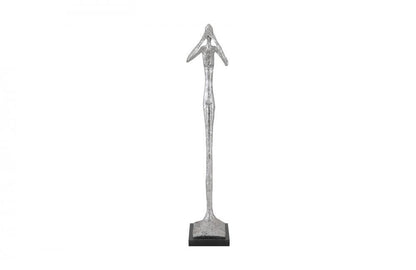 Phillips Collection See-No-Evil Slender Sculpture, Silver Leaf, Black Base, 32"H (PH66275 YV0J07W5R8)