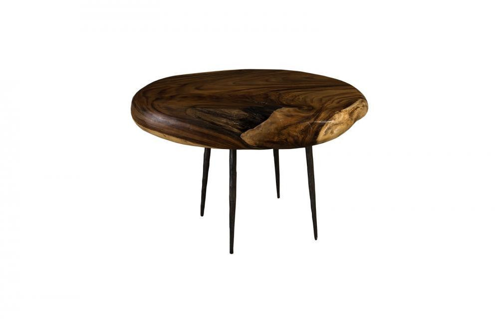 Phillips Collection Skipping Stone Side Table Chamcha, Black Forged