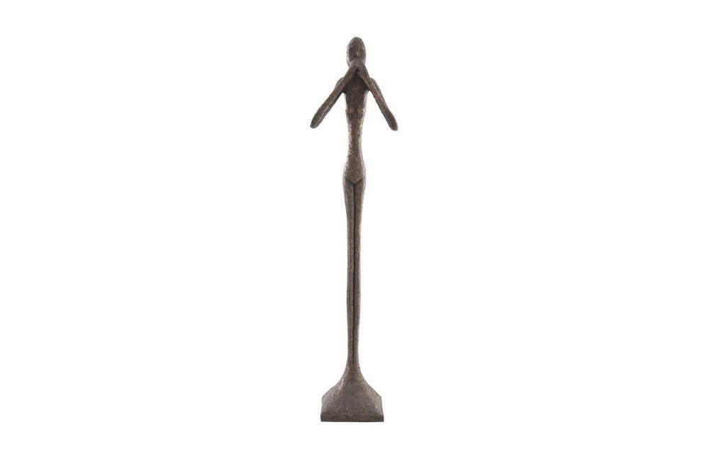 Phillips Collection Speak-No-Evil Large Slender Sculpture Silver Leaf