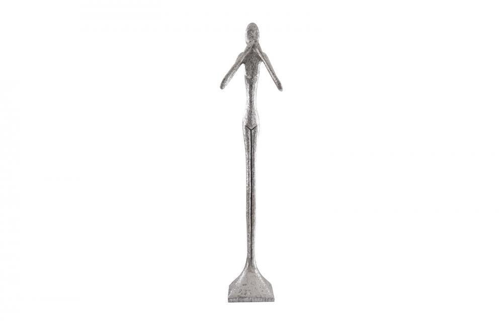 Phillips Collection Speak-No-Evil Small Slender Sculpture Silver Leaf