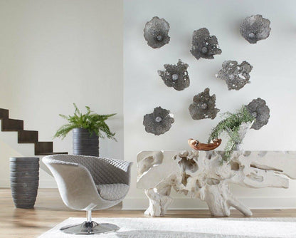 Phillips Collection Splash Semi-Perforated Bowl Wall Art Silver Leaf