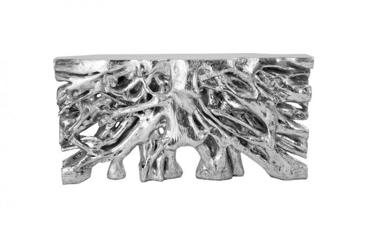 Phillips Collection Square Root Console Table Silver Leaf