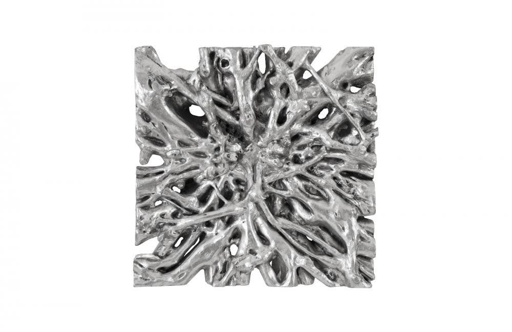 Phillips Collection Square Root Wall Art, Square, Medium, Silver Leaf, 48"H x 48"W x 11"D (PH66091 YV0J07W5UC)