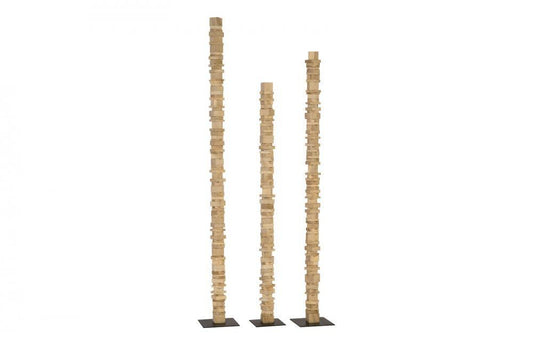 Phillips Collection Stacked Wood Sculpture Natural Wood