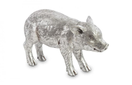 Phillips Collection Standing Piglet Sculpture Silver Leaf
