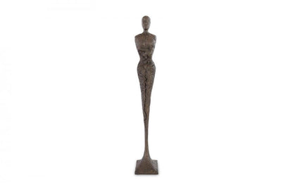 Phillips Collection Tall Chiseled Female Sculpture Bronze