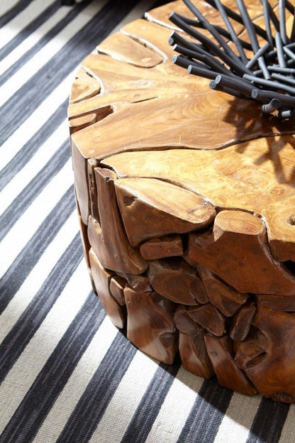 Phillips Collection Teak Chunk Coffee Table, Round, Dark Teak, 39"W (ID65143 YV0J07W6RG)