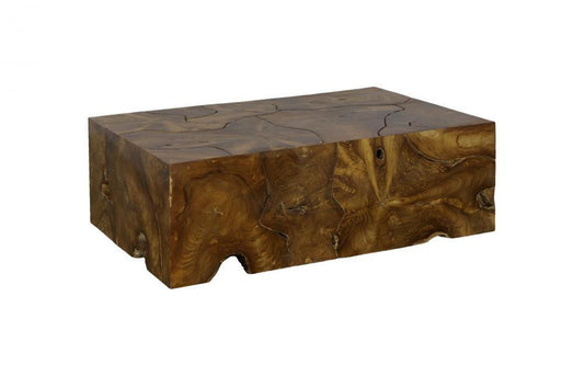 Phillips Collection Teak Slice Square Coffee Table Dark Teak