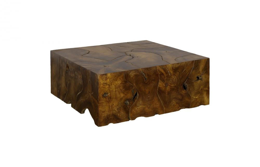 Phillips Collection Teak Slice Coffee Table, Square, Dark Teak, 39"W (ID65145 YV0J07W6RR)