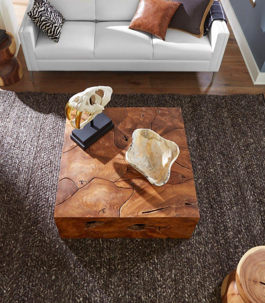 Phillips Collection Teak Slice Coffee Table, Square, Dark Teak, 39"W (ID65145 YV0J07W6RR)