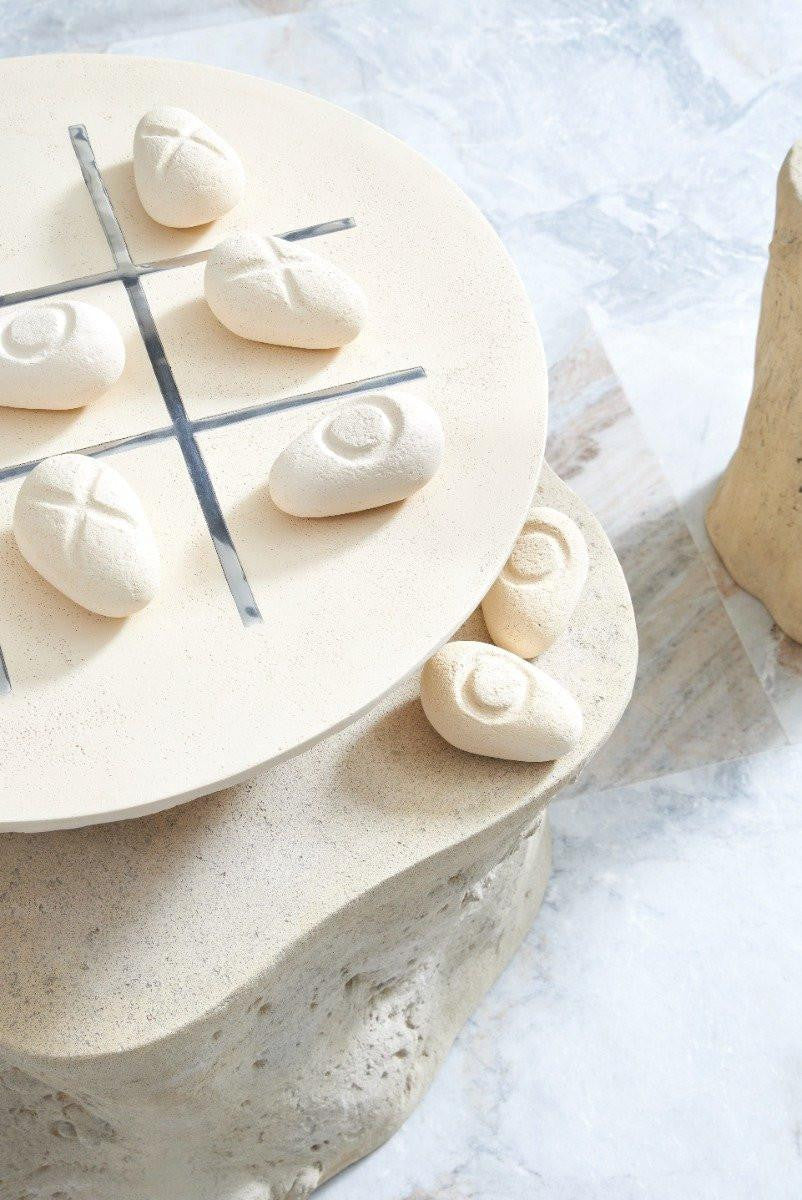 Phillips Collection Tic-Tac-Toe Stone Sculpture, Off-White, 7"H (PH54727 YV0J07W6TC)