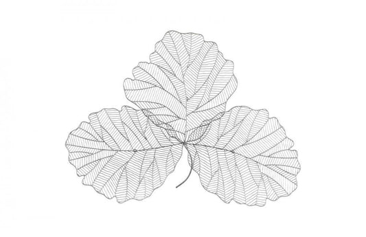 Phillips Collection Tri Leaf Medium Wall Art Antique Silver