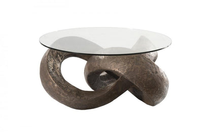 Phillips Collection Trifoil Coffee Table Clear, Bronze