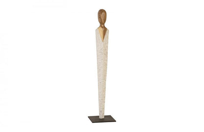 Phillips Collection Vested Female Figure Sculpture Chamcha, White