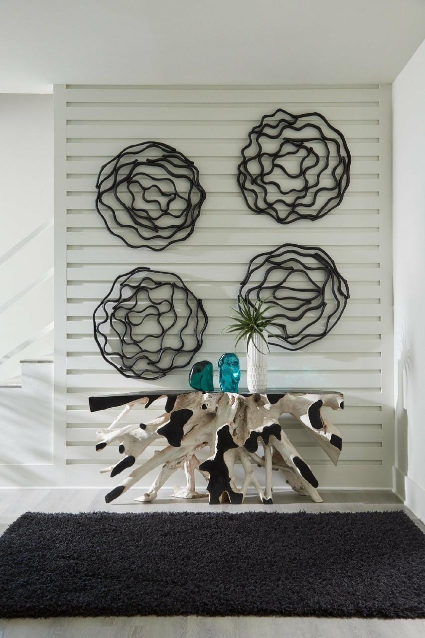 Phillips Collection Vine Wall Sculpture, Wall Flower, Black, 31"W (TH112231 YV0J07W7PZ)