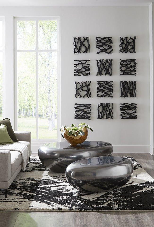 Phillips Collection Vine Wall Tile, Black, 13"W (TH112230 YV0J07W7Q1)