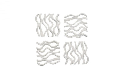 Phillips Collection Vine Set of 4 Wall Tiles Matte White