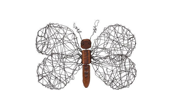 Phillips Collection Wire Wall Sculpture, Butterfly, Medium, Wood, 13"W (TH76840 YV0J07W7RA)