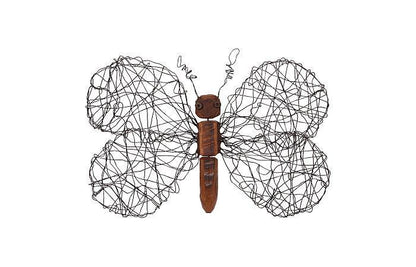 Phillips Collection Wire Wall Sculpture, Butterfly, Medium, Wood, 13"W (TH76840 YV0J07W7RA)
