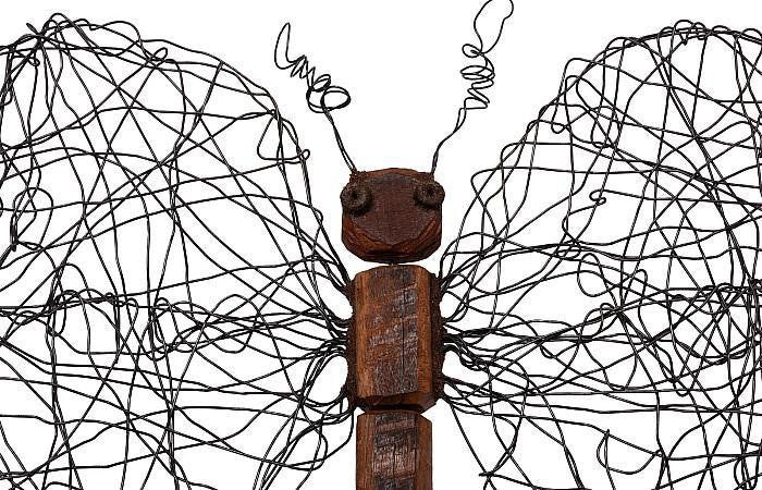 Phillips Collection Wire Wall Sculpture, Butterfly, Medium, Wood, 13"W (TH76840 YV0J07W7RA)