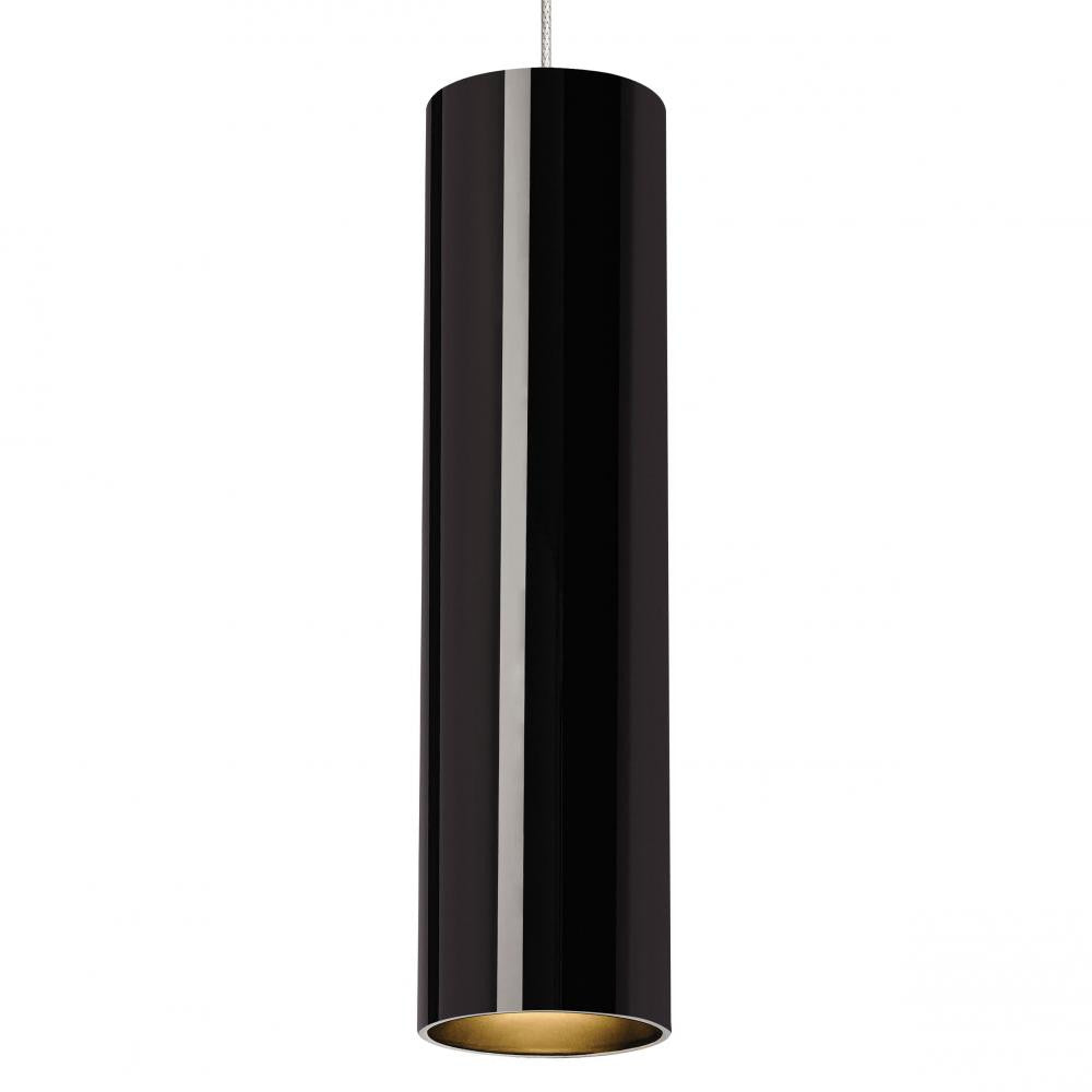 Visual Comfort Modern Piper Pendant MonoRail Black, Satin Nickel