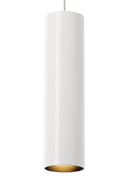Visual Comfort Modern Piper Pendant MonoRail White, Satin Nickel