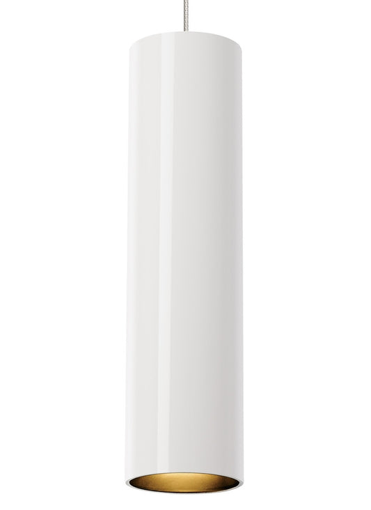 Visual Comfort Modern Piper Pendant MonoRail White, Satin Nickel
