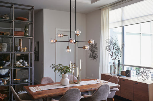 Poppy Eight Light Linear Chandelier