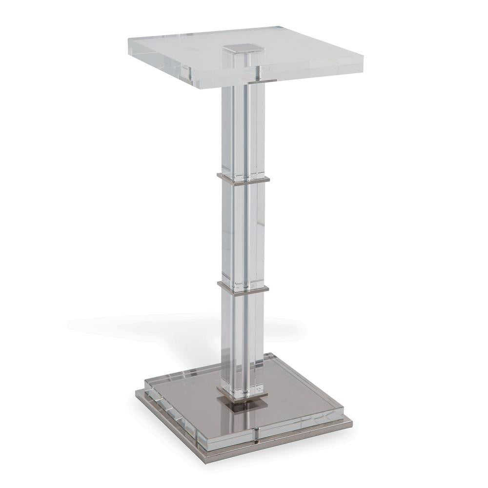 Port 68 Blake Accent Table Clear, Polished Nickel