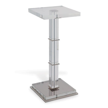 Port 68 Blake Accent Table Clear, Polished Nickel