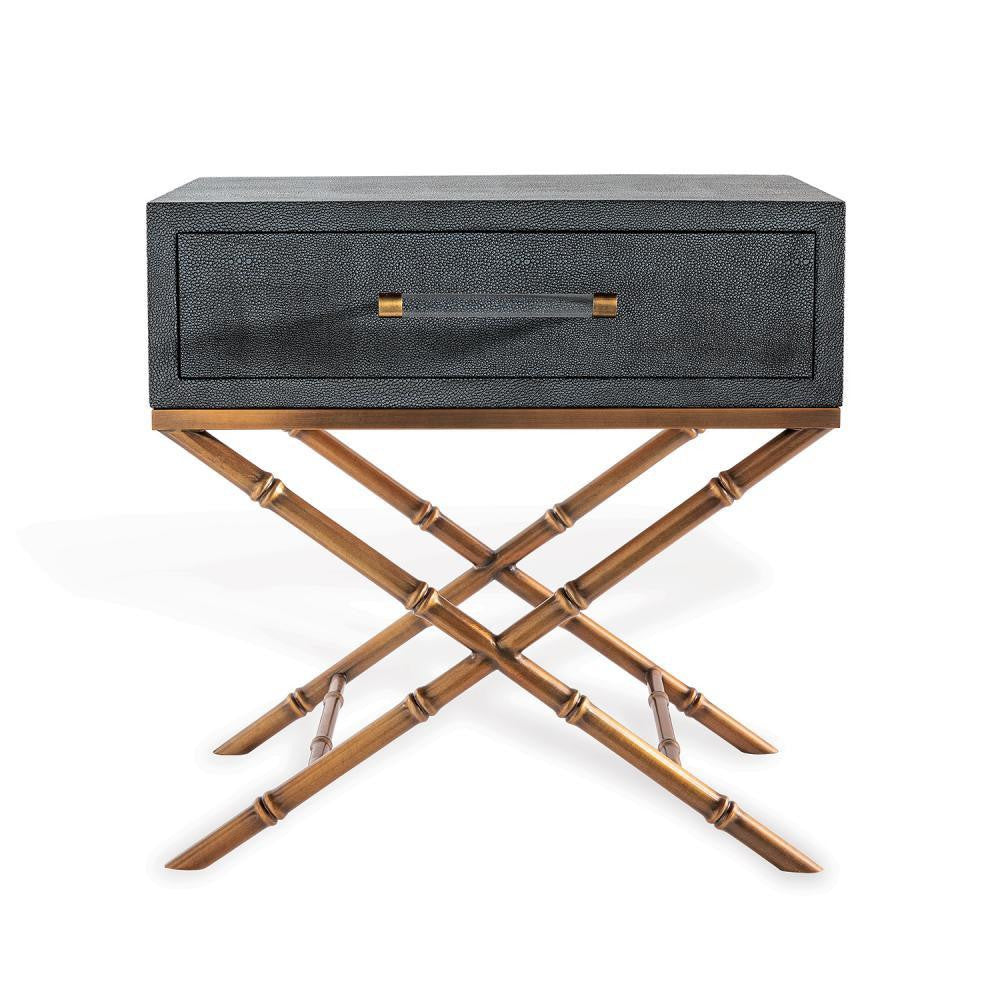 Port 68 Cairo End Table Gray, Aged Brass