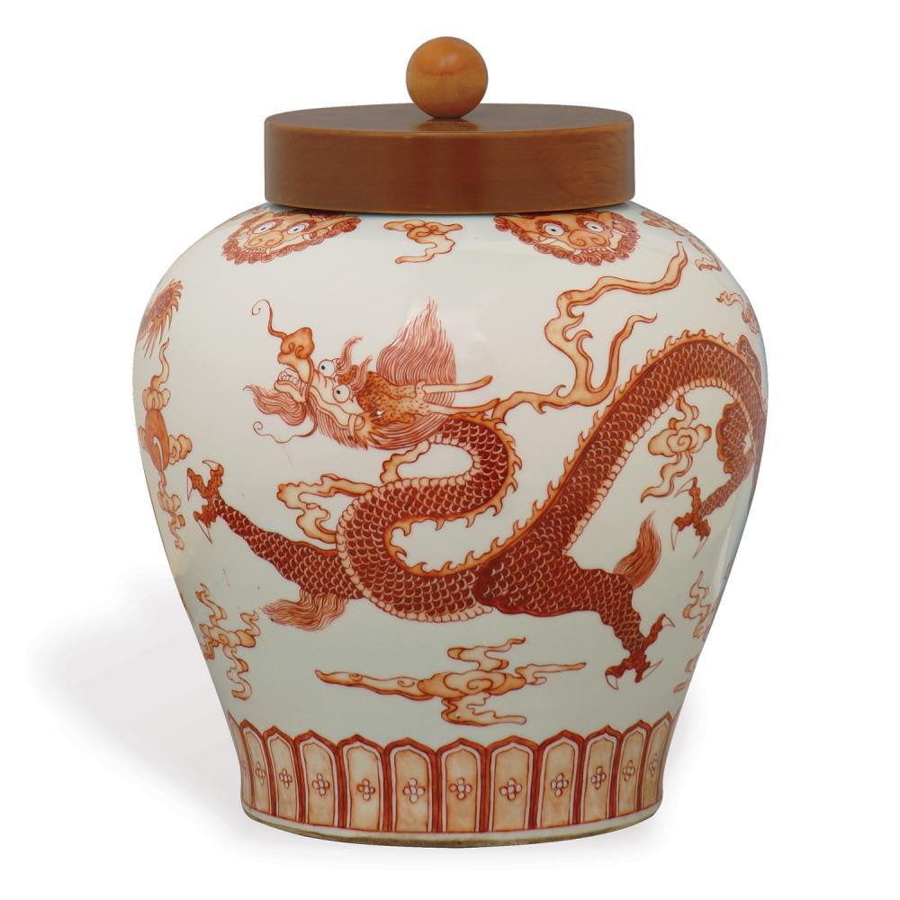 Port 68 Dragon Jar Red, White